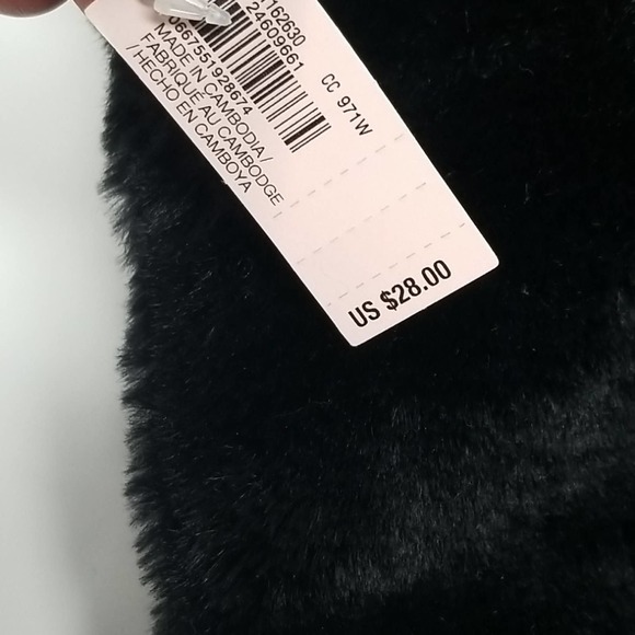 Victoria's Secret Bling Christmas Black Velvet Plush Stocking Boot NEW - Picture 6 of 7